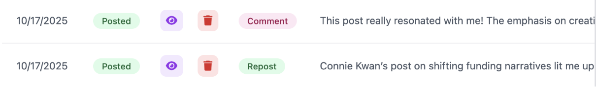 Generated posts in your voice
