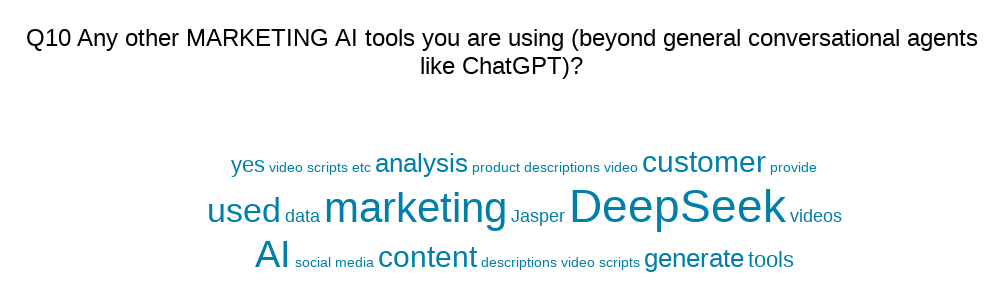 Cloud Q10: Any other MARKETING AI tools you are using?
