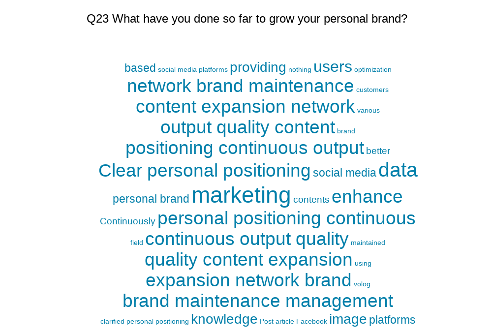 Chart Q23: What have you done so far to grow your personal brand?